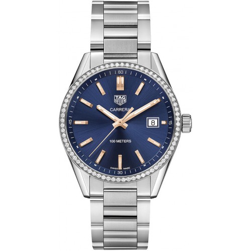 Tag Heuer Carrera Blue Dial Diamond Women's Watch WAR1114-BA0601